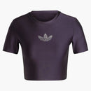 Adidas Women's Rhinestone Trefoil T-Shirt Aurora Black