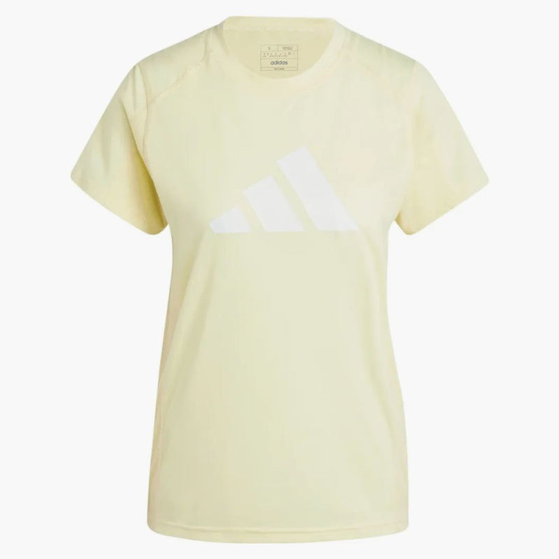 Adidas Women's Train Essentials Big Performance Logo T-shirt nästan gul/vit