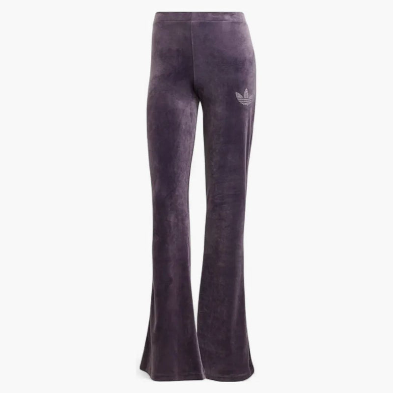 Adidas kvinnors sammet rhinestone treffoil joggers aurora svart