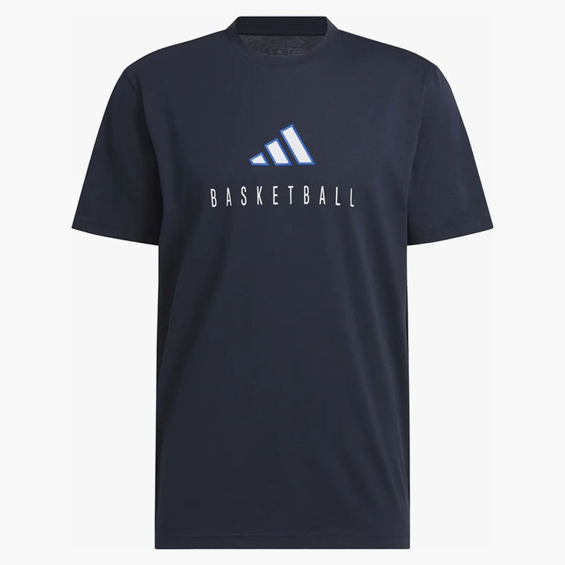 Adidas Worldwide Hoops Logo Performance Graphic Tee Legend Ink