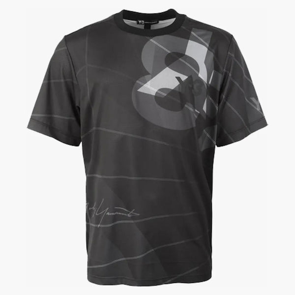 Adidas Y-3 po celé tiskové fotbalové košili černé