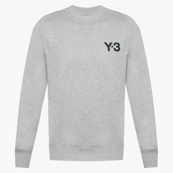 Adidas Y-3 Classic Logo Front Crew svetr heather šedá