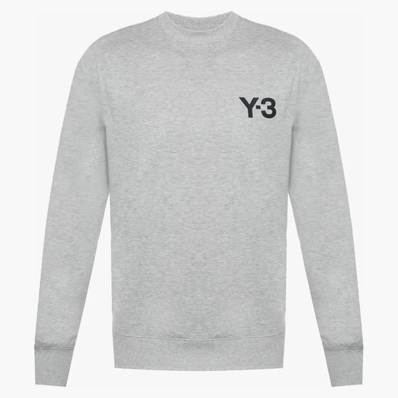 Adidas Y-3 Classic Logo Front Crew svetr heather šedá
