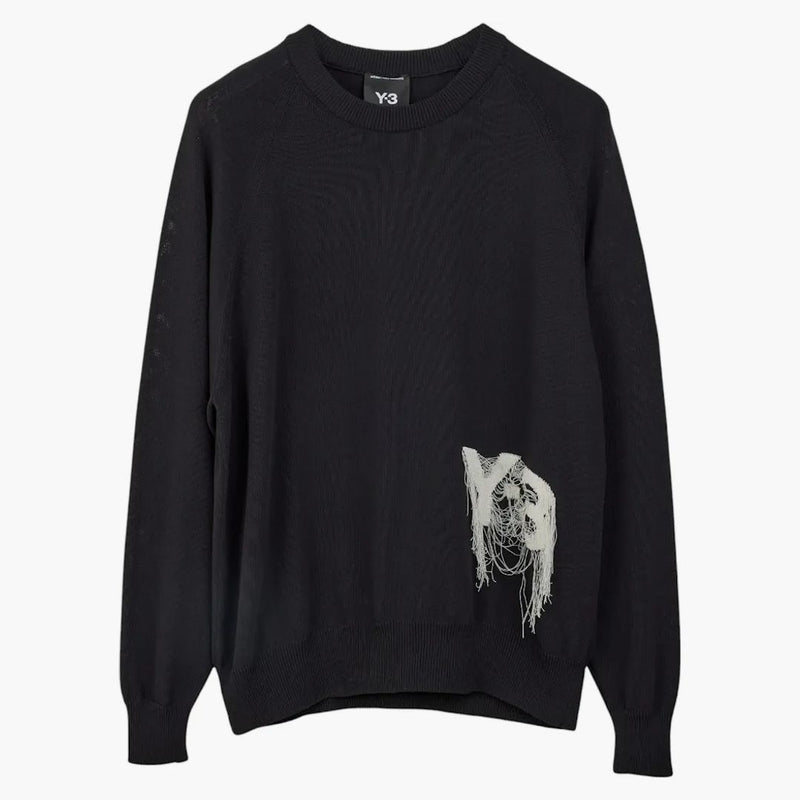 Adidas Y-3 Logo Knit Crew Sweatshirt Black