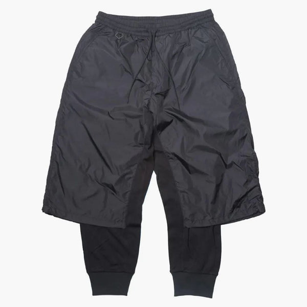 Adidas Y-3 nylonové mixové kalhoty černé