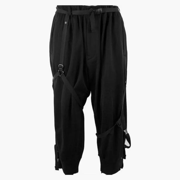 Adidas y-3 padák oříznuté kalhoty černé