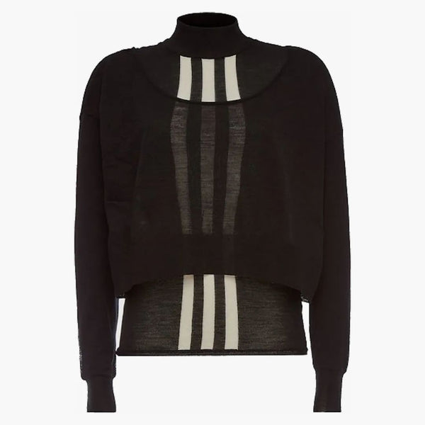 Adidas y-3 ženy vrstvené pletené plodiny svetr černý