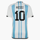 Adidas Argentina 23/23 Messi vítězové domácí replika Jersey White/Light Blue
