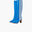 Adidas X Gucci 73mm Knee-high Boots Bright Blue Leather