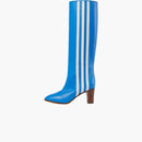 Adidas X Gucci 73mm Knee-high Boots Bright Blue Leather