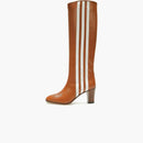 Adidas X Gucci 73mm Knee-high Boots Cognac Leather