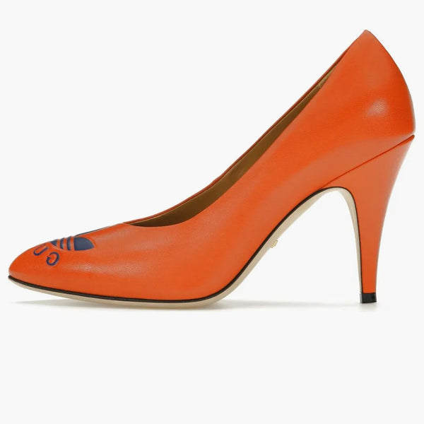 Adidas X Gucci 95mm Treffoil Pump Orange Leather