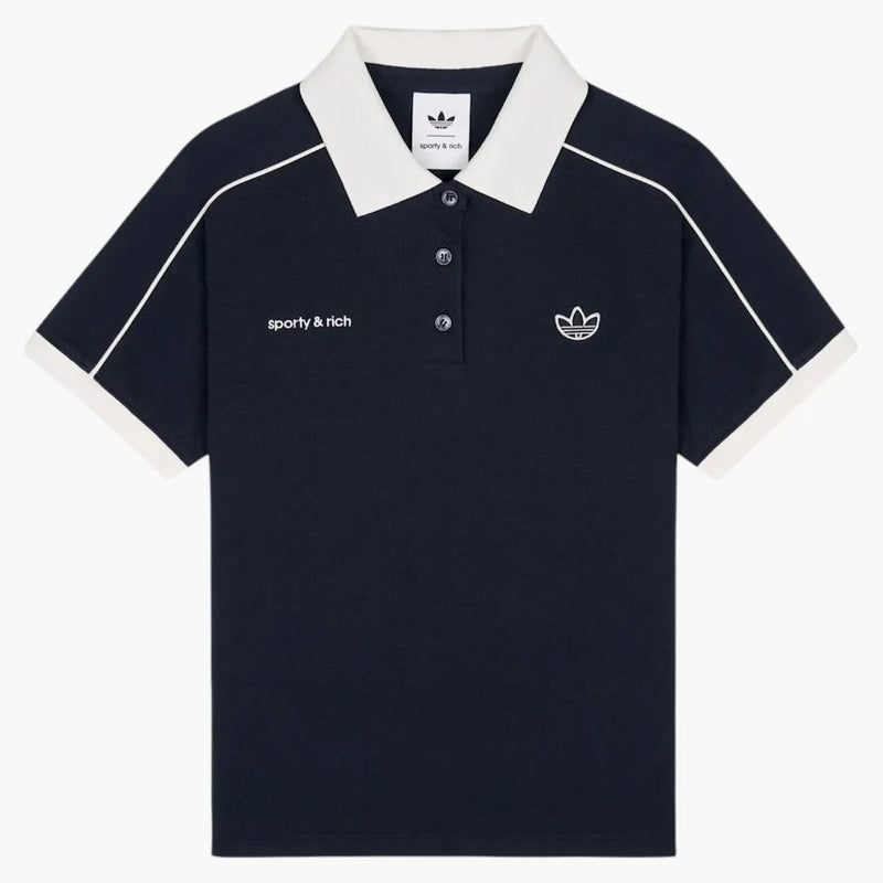 Adidas x Sportty & Rich Pique Polo Navy/White