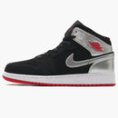 Jordan 1 Mid Black Red Silver (gs)