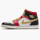 Jordan 1 Mid Xq White Black Sport Red