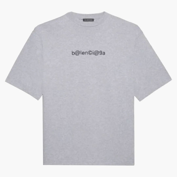 Balenciaga Large Fit Symbols Camiseta Heather Gray/Negro