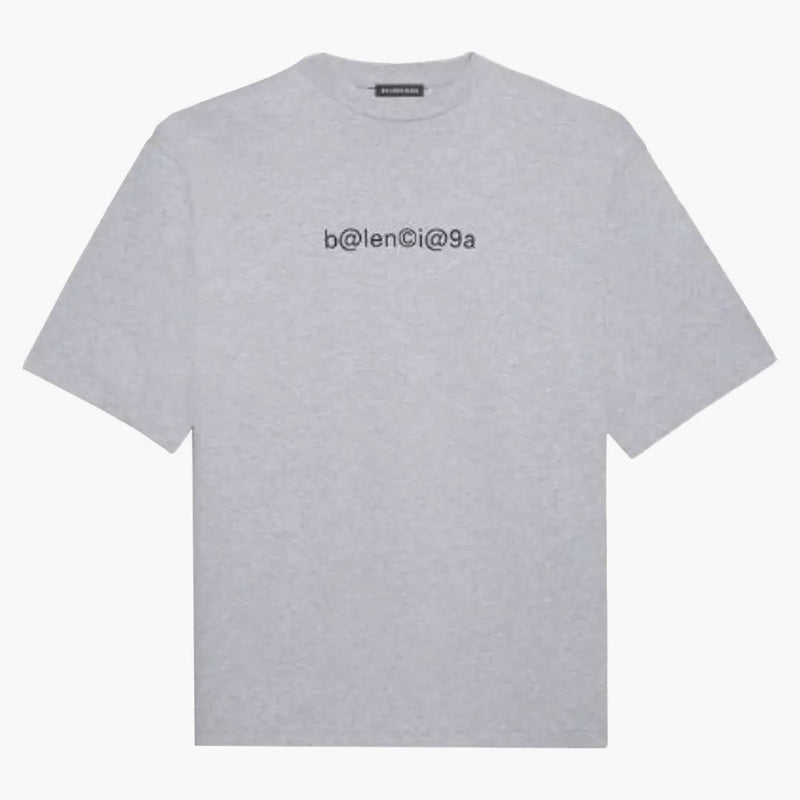 Balenciaga Large Fit Symbols Camiseta Heather Gray/Negro