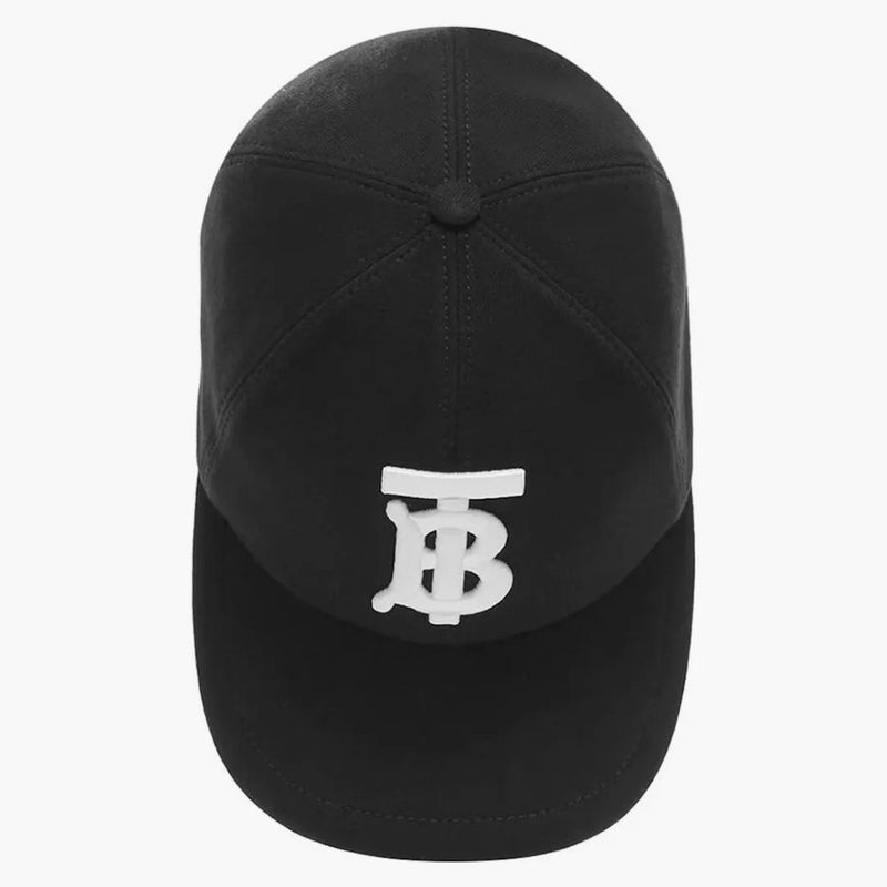 Burberry monogram motiv bomull tröja baseball cap svart vit