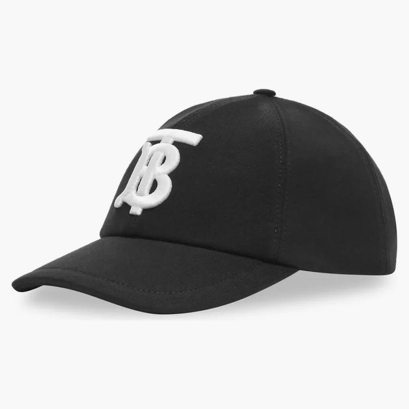 Burberry monogram motiv bomull tröja baseball cap svart vit