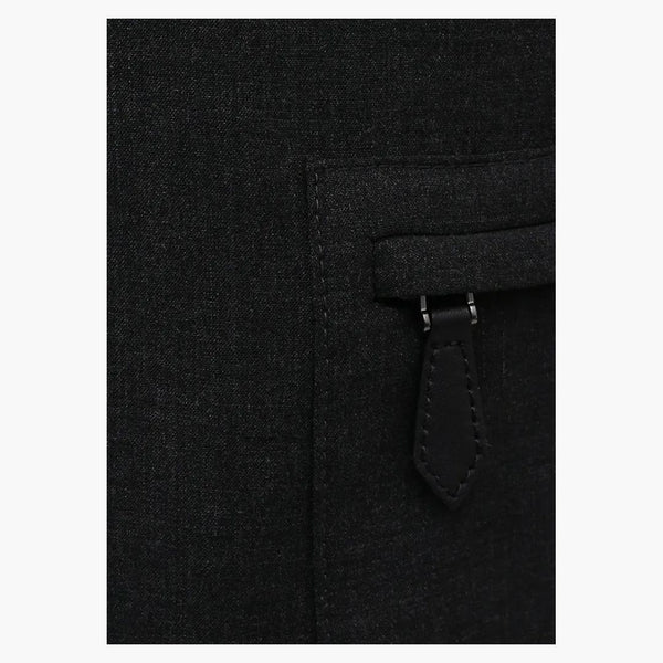 Burberry Stretch Wool Cargo Jogging Pants Dark Gray