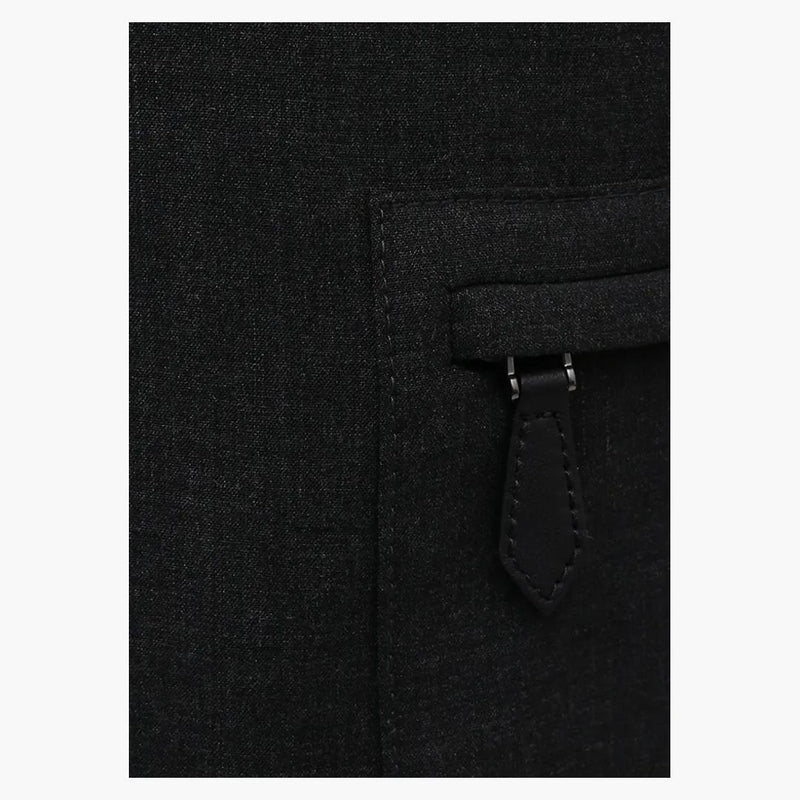 Burberry Stretch Wool Cargo Jogging Pants Dark Gray