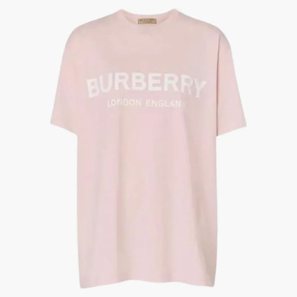 T-shirt con stampa logo da donna Burberry rosa/bianco