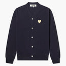 CommE of the Garcons Play Beige Heart Fine Knit Wool Cardigan Navy/Beige