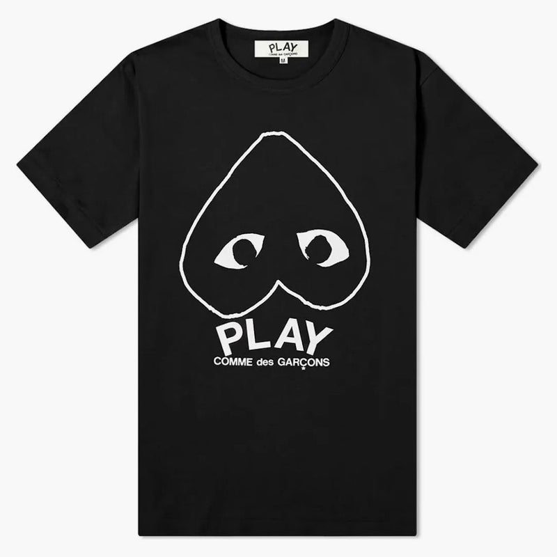 CommE of the Garcons Play Inverted Heart Logo Té Negro