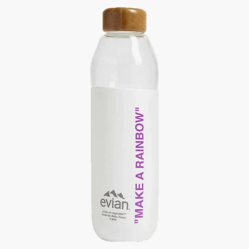Evian By Virgil Abloh X Soma Make A Rainbow Refillable Glass Water Bottle White/purple