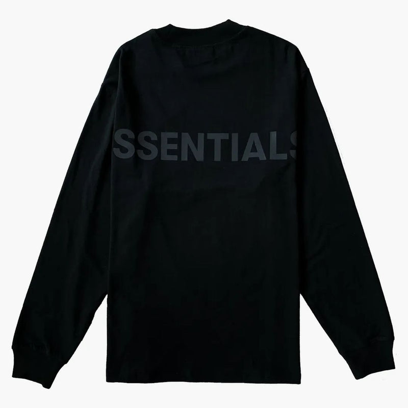 Fear Of God Essentials Logo Boxy Long Sleeve T-shirt Black/black