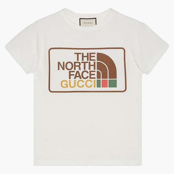 Gucci x North Face Print Cotton T-shirt Beige