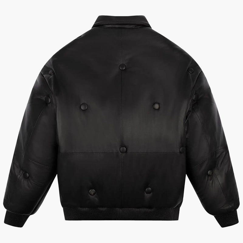 Denim Tears Sofa Leather Puffer Jacket Black