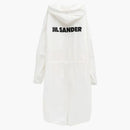 Jil Sander Logo Print Hooded Raincoat White