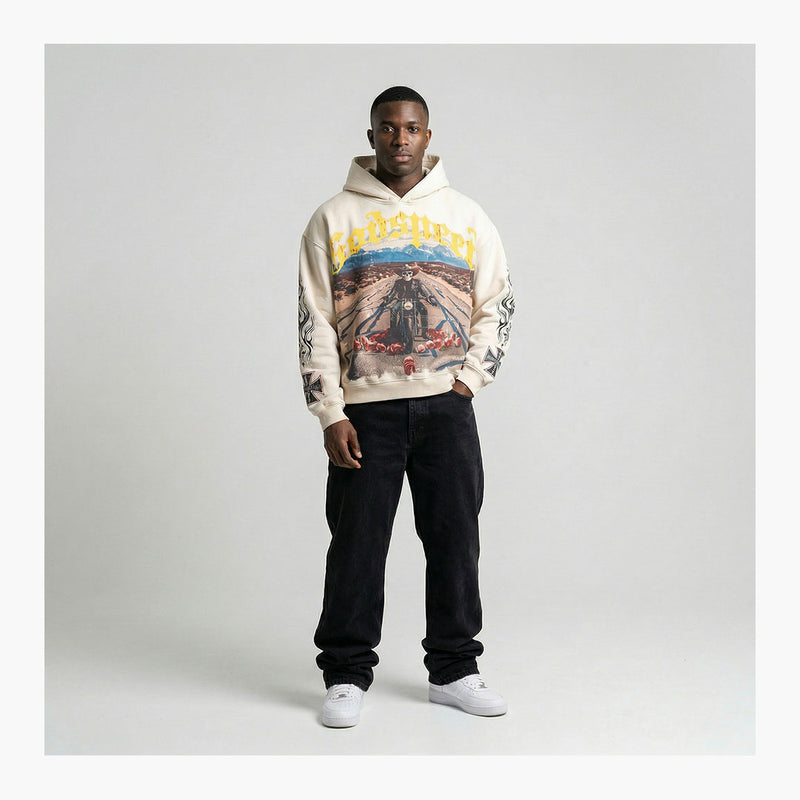 Godspeed Long Lonely Road Hoodie Bone