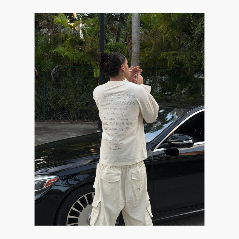 Triple Sevens Room Service Long Sleeve Tee White