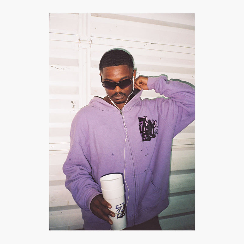Triple Sevens Trap Reversible Zip Up Jacket Black Purple