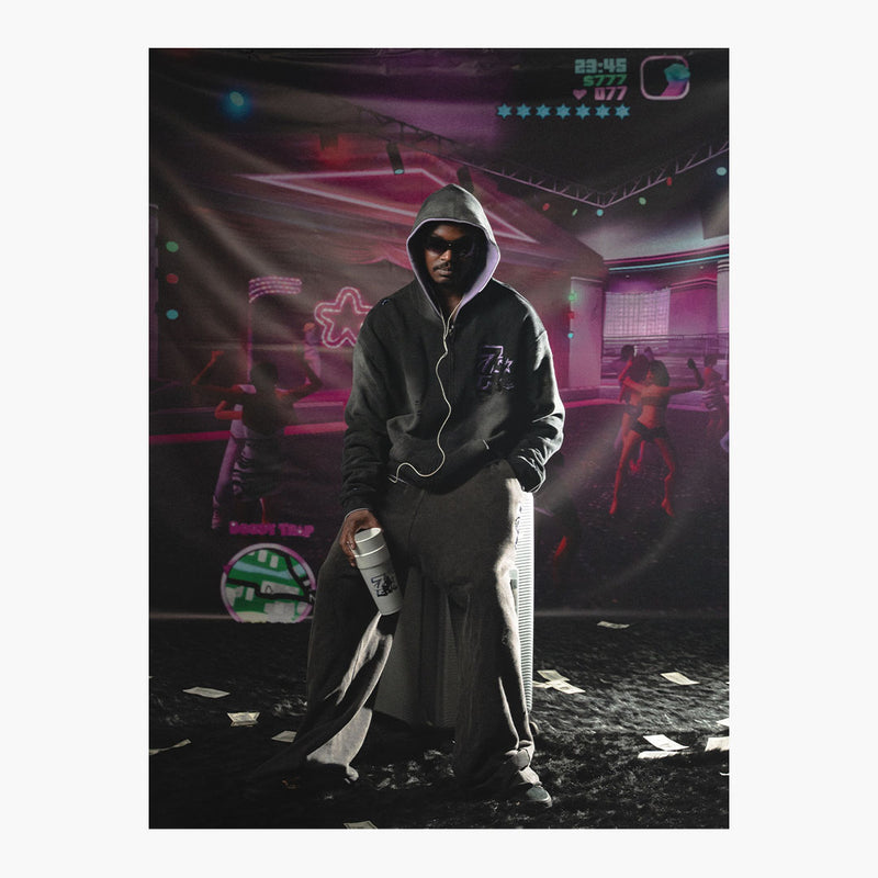 Triple Sevens Trap Reversible Zip Up Jacket Black Purple