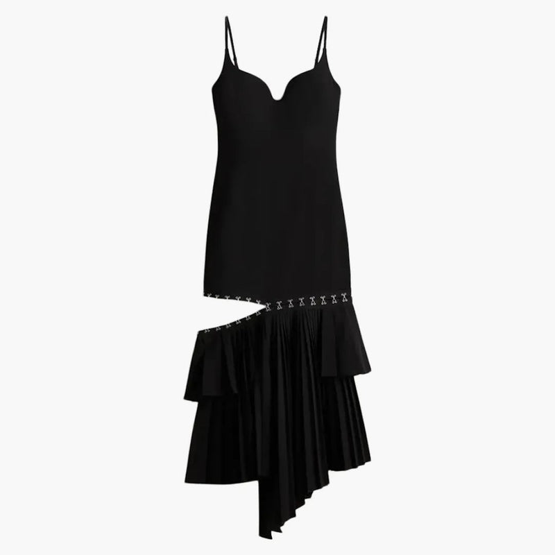 Rokh H&M vrstvené asymmetrické šaty černé