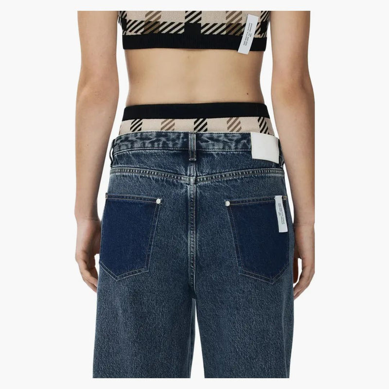 Rokh H&M Two-toned baggy jeans Light Denim Blue/Denim Blue