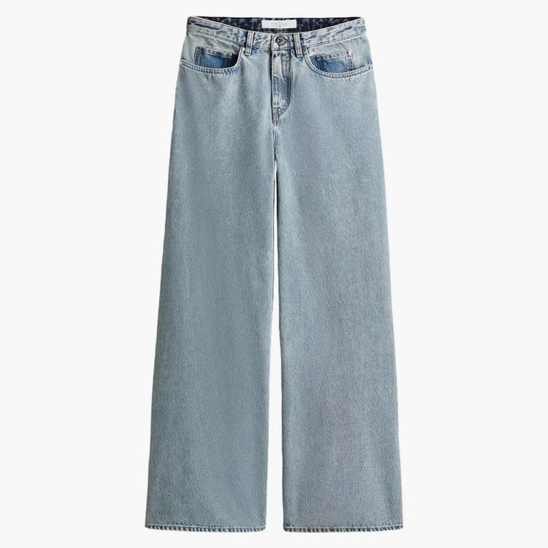 Rokh H&M Two-toned baggy jeans Light Denim Blue/Denim Blue