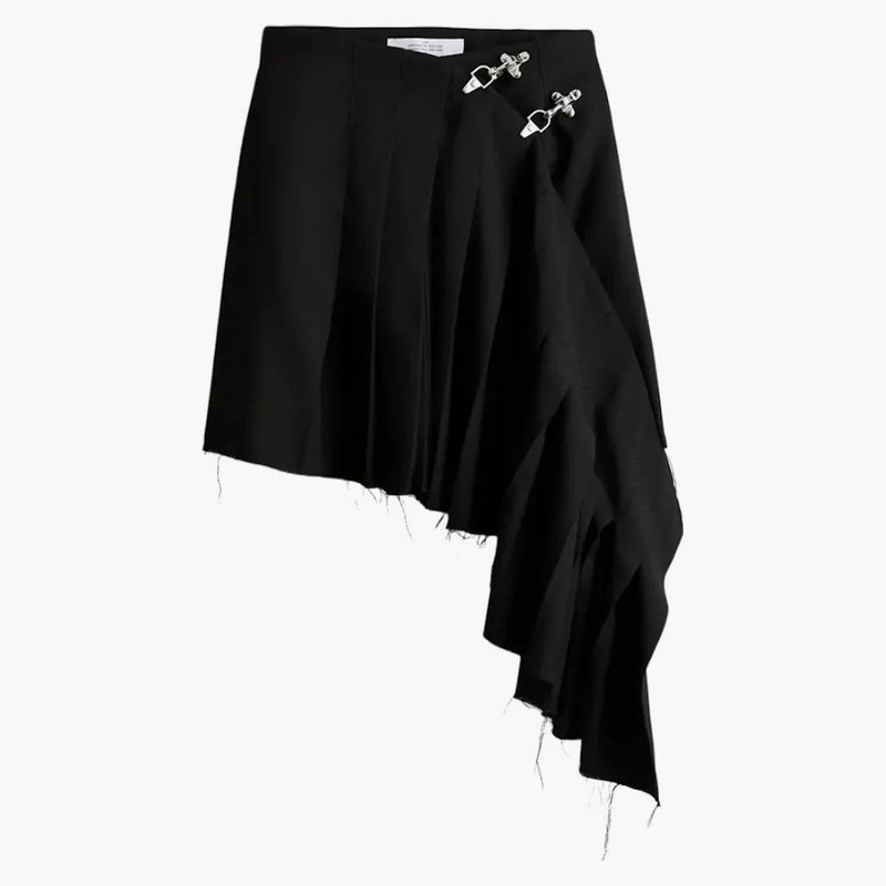 Rokh H&M vlněná asymetrická sukně černá