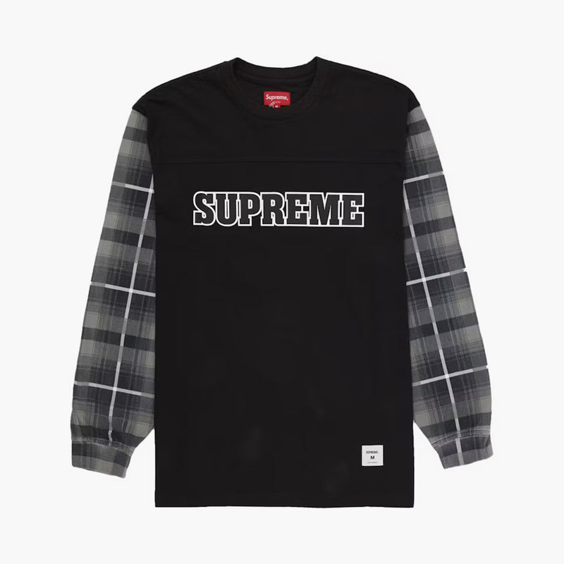 Supreme Plaid Sleeve L/s Tee Black