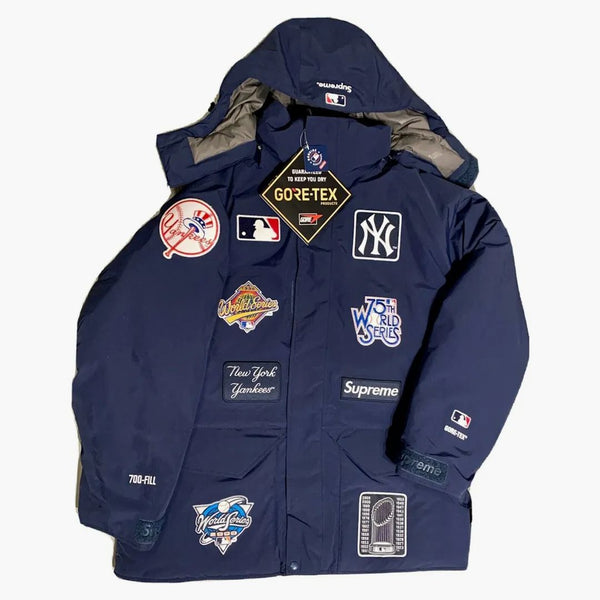 Supreme New York Yankees Gore-tex 700-fill Down Jacket Navy