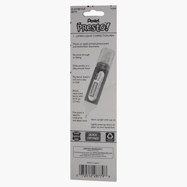 Supreme Pentel Presto Correction Pen Red