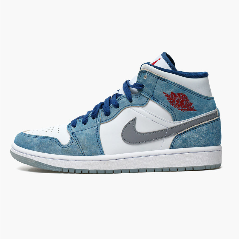 Air Jordan 1 Mid French Blue Fire Red