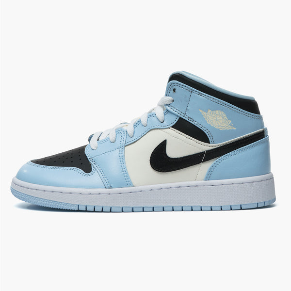 White and blue jordans shop