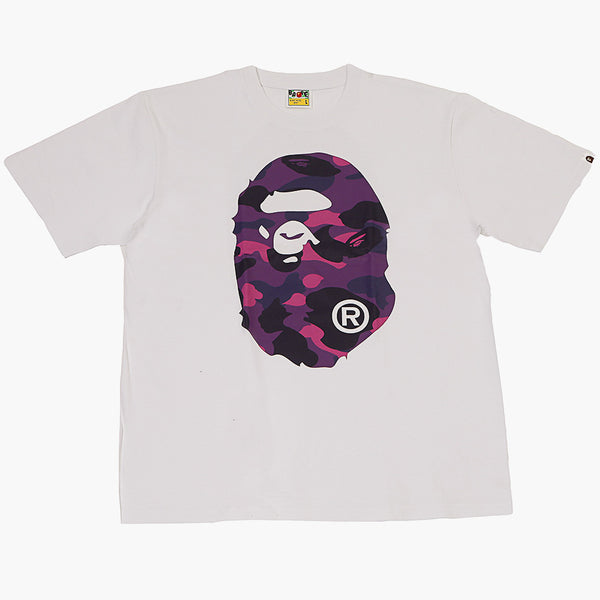 BAPE Color Camo Big Ape Head T Shirt White Purple Camo