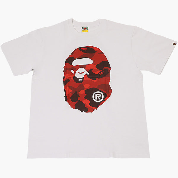 Kaufe das BAPE Camo Big Ape Head Tee White Red Camo bei HYPENEEDZ