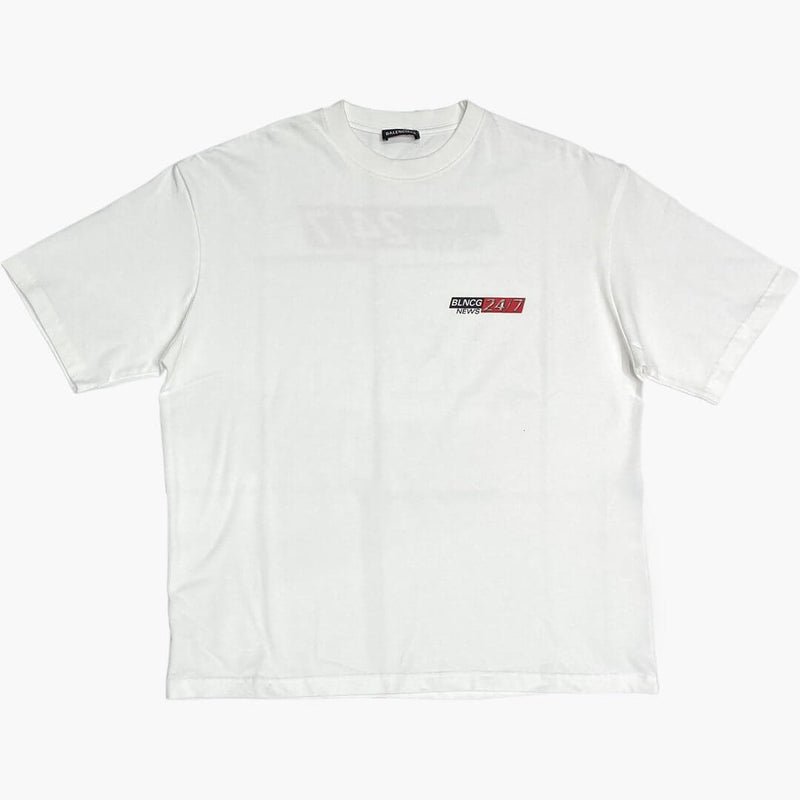 Balenciaga News Logo T-Shirt White