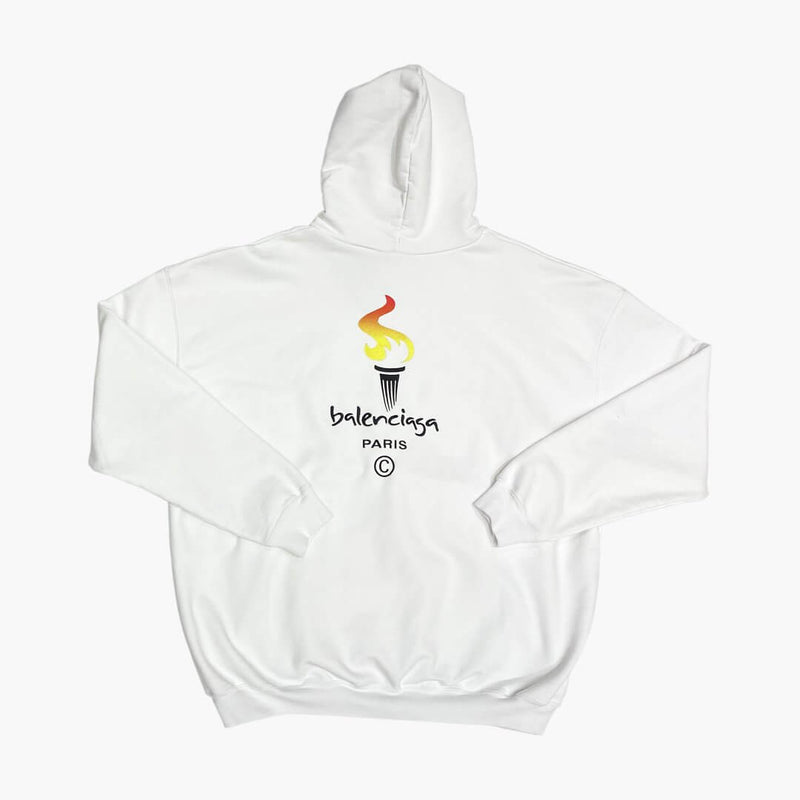 Balenciaga vit broderad flamtröja